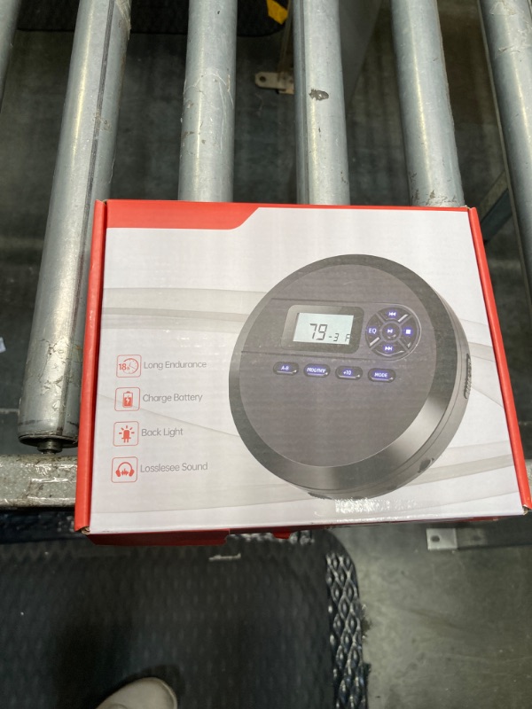 Photo 1 of CD Player Portable, DESOBRY Portable CD Player with Speakers & FM Transmitter, Compact CD Player for Car Built-in 2000mAh Rechargeable Battery, Walkman CD Player with LCD Screen, Earphones, AUX Cord