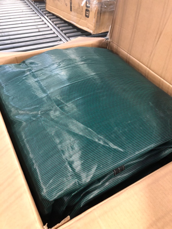 Photo 1 of 16ft x 28ft Rectangular In Ground Pool Safety Cover - 400lb Load Capacity - Green Mesh - Triple Stitched for Strength - Abrasion Resistant