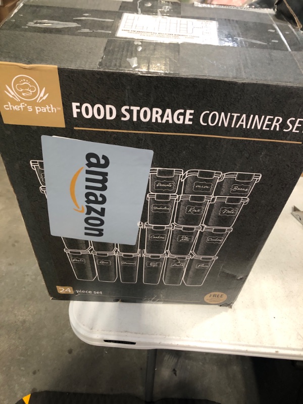 Photo 2 of Airtight Food Storage Container Set - 24 Piece, Kitchen & Pantry Organization, BPA-Free, Plastic Canisters with Durable Lids Ideal for Cereal, Flour & Sugar - Labels, Marker & Spoon Set