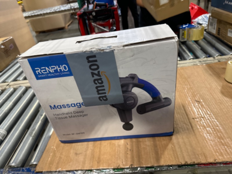 Photo 2 of ***FOR PARTS*** Renpho R4 Massage Gun with Adjustable Arm, Deep Tissue Massager Gun Easy to Massage Back , Professional Percussion Muscle Massage Gun for Athletes, Portable Electric Sport Massager with Carry Case