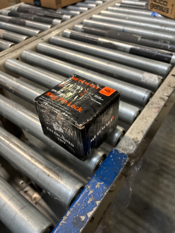 Photo 1 of METOWARE 5th Wheel King Pin Lock with Warning Tag for 5th Wheel, RVs, Semi Trailers and Campers (Black)