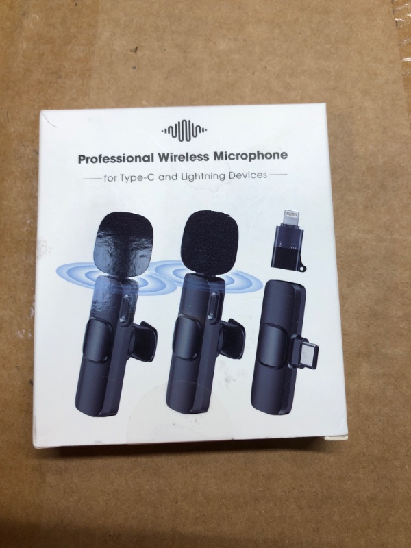 Photo 2 of 2 Pack Type C Mini Wireless Lavalier Microphone for iPhone 15, iOS and Android Devices - Noise Reduction Lapel Mic for Recording, Clip on Mic, Omni Lav Mic for Video Recording, Tiktok, Youtube, Vlog