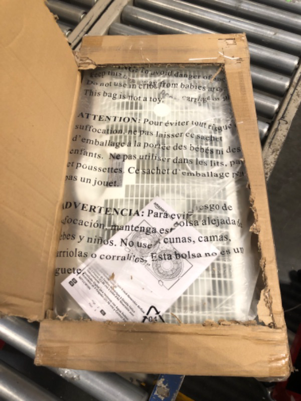 Photo 2 of Amazon Basics Window Fan with Exhaust and Intake Fan Switch, Twin Heads 9-Inch Blades (6 Blades per Head), 3 Speeds, Expandable Side Panel, Remote Control, 78W, White