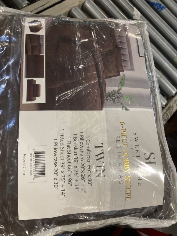 Photo 1 of ****2 PACK***8 Piece Embossed Dobby Stripe Bed In A Bag All Season Complete Set by Sweet Home Collection™