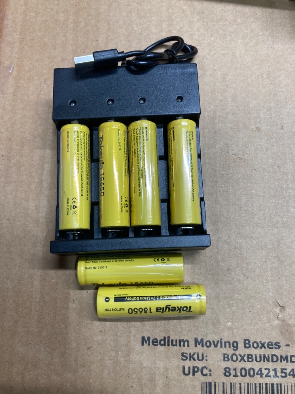 Photo 3 of 6pcs 1?8?6?50 Rechargeable Batter?y 5000mAh W?i?th 18650 Battery Charger,Universal Charger for Rechargeable 3.7V Li-ion Batteries 26650 14500 10440 Tokeyla (Button Top Type)