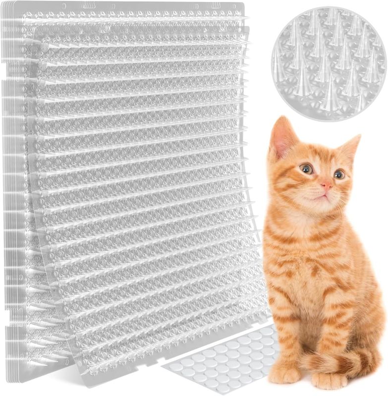 Photo 1 of 12 Pack Scat Mat for Cats - 16 x 13 Inch Cat Spike Mat with 1 Inch Spike is A Perfect Pet Training Mat Device for Cat Repellent Indoor & Outdoor to Deter Cats & Other Animals for All Seasons