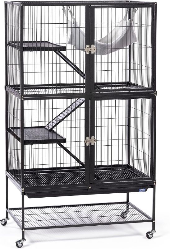 Photo 1 of 
Prevue Pet Products Ferret Stack Two Story Ferret Home with Portable Stand, Escape Proof Lock, Hammock, Ramps, Expandable Add-On Cage Stacking System