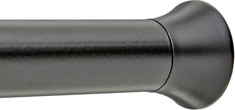 Photo 1 of Amazon Basics No Drill Easy Install Sturdy Shower Curtain Tension Rod, Adjustable Length, 42-73", Black