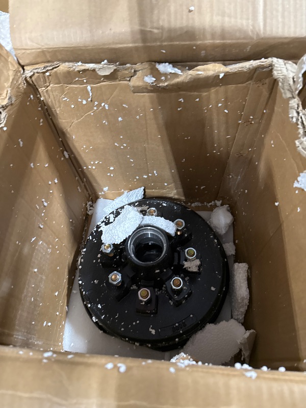 Photo 2 of **JUST ONE MAY BE MISSING PARTS** Trailer Axle Electric Brake Kit, Pair of 8-6.5" Bolt Circle Brake Drum with 12" x 2"-1/4 Self Adjusting Electric Brakes for 5200-7000 lb Axles, Replacement 12” Brake Hub Drum Assembly