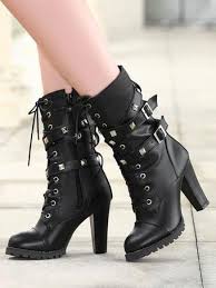 Photo 1 of *Picture is an Example, Not Actual Item* 
Women's Calf Boots with Thick Heels - Black (Eu 40) 