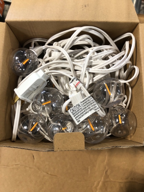 Photo 1 of Brightown 60 Feet LED Outdoor String Lights with Shatterproof G40 Edison Bulbs, Connectable and Weatherproof Strand, Commercial Grade Patio Lights for Backyard Garden Patio Decorative, White White - LED 60ft Patio Lights