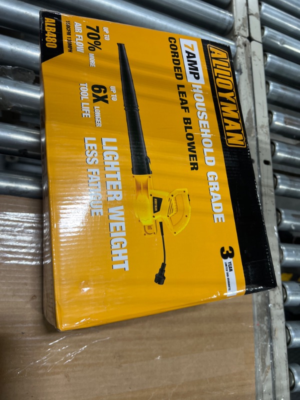 Photo 1 of ALLOYMAN Electric Leaf Blower,7AMP Lawn Blower,130MPH Mini Leaf Blower Lightweight & Portable for Lawn Care/Snow Blowing