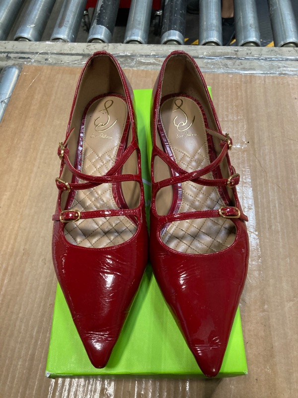 Photo 3 of  *** USED *** Sam Edelman Women's Cass Mary Jane Flat Deep Scarlet 10 Medium