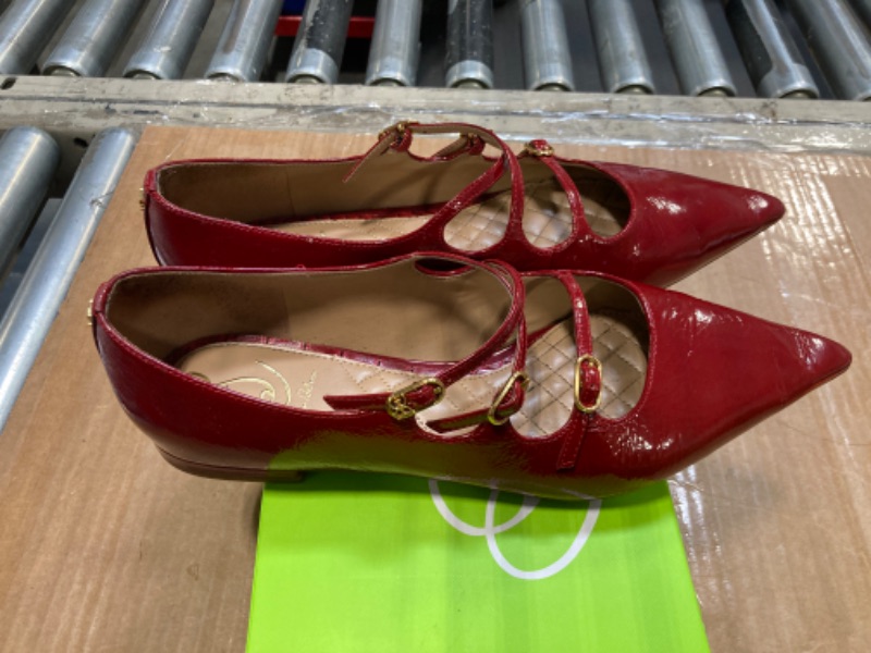 Photo 4 of  *** USED *** Sam Edelman Women's Cass Mary Jane Flat Deep Scarlet 10 Medium