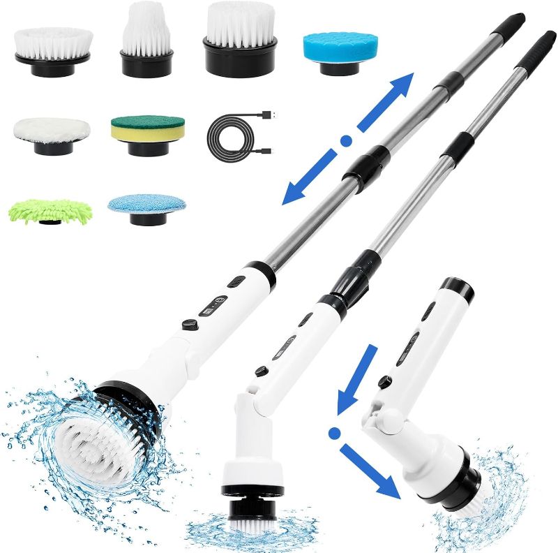 Photo 1 of 
 ***SIMILAR *** Electric Spin Scrubber - 8 In 1 Cordless Bathroom Rotating Cleaning Brush Horse Power Scrubber with Long Handle, 2 Speed & IPX7 Waterproof Turbo Scrub...