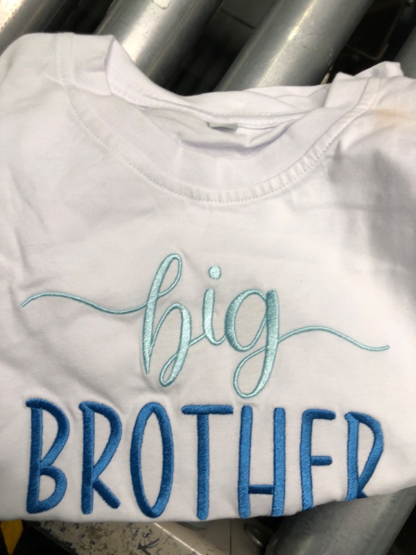 Photo 2 of  ***HAS STAIN DETAILS***Big Brother Shirt for Toddler Baby Boys Announcement T Shirt Sibling Outfit Clothes 1-5t (2T, Short Sleeve White)