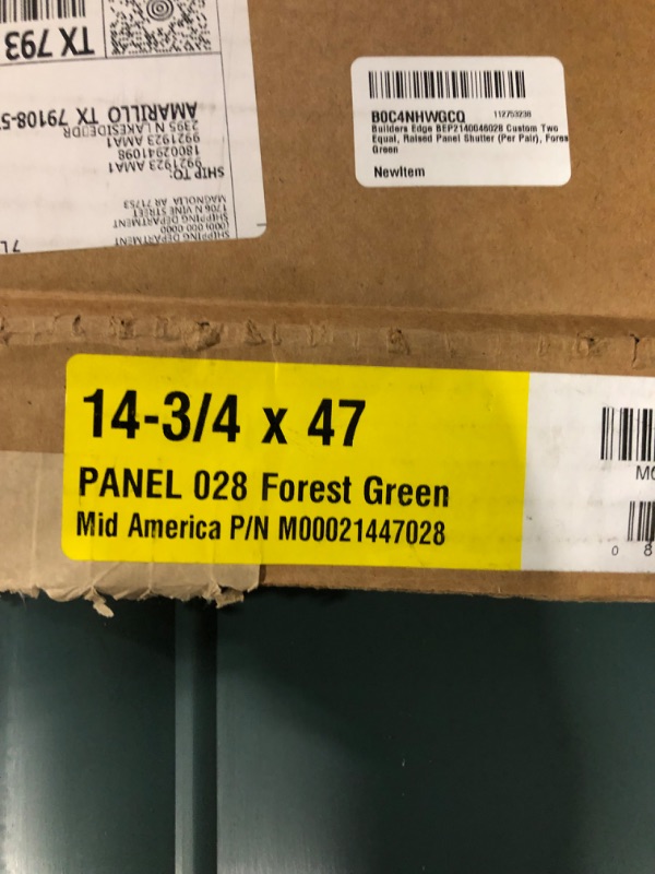 Photo 4 of ***SIMILAR*** Builders Edge 14 3/4 x 47 in  H Builders Edge, Standard Two Equal Panels, Raised Panel Shutters, Includes Matching Installation Spikes (Per Pair), 122 - Midnight Green