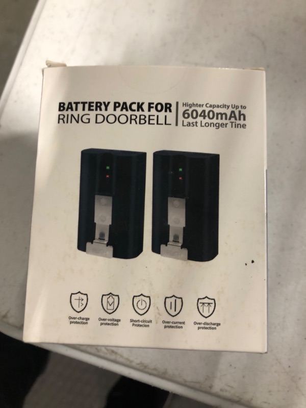 Photo 1 of 2 Pack V4 Battery 6040mAh Rechargeable Lithium-Ion Ring V4 Battery Compatible with Ring-Doorbell-Camera 1/2/3/4/3+/3plus,Stick-Up Cam Battery (2nd and 3rd Gen) 3.65V (Not Fit in Ring Dual Charger)