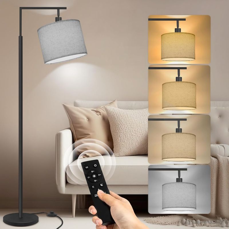 Photo 1 of 
PESRAE Floor Lamp for Living Room, LED Floor Lamp with Remote Control, 4 Color Temperature LED Bulb Included, Modern Standing lamp with Linen Lampshade for...