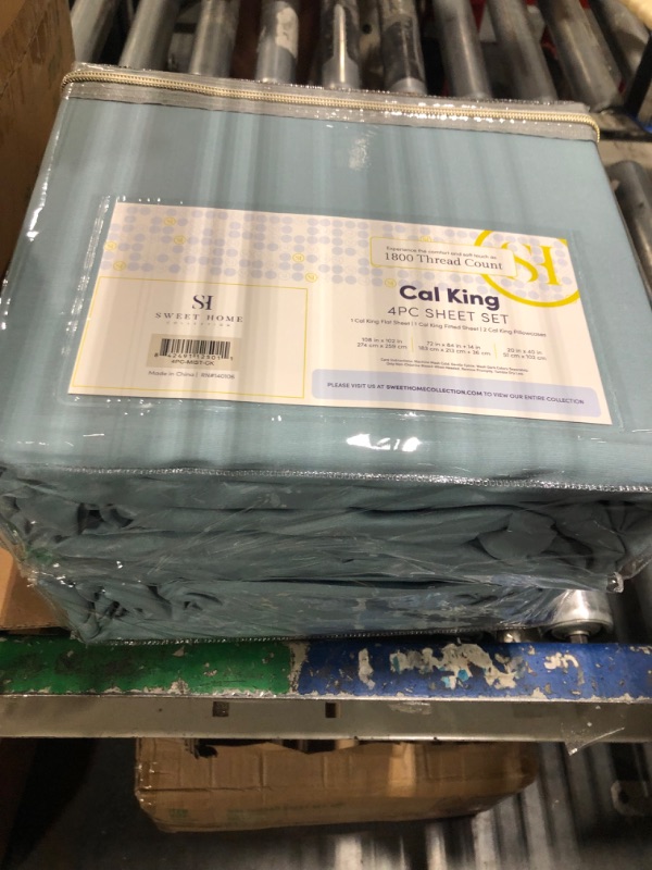 Photo 1 of **** 2 packs ***Sweet Home Collection Cal King 4-pc Sheet Set - Misty Blue