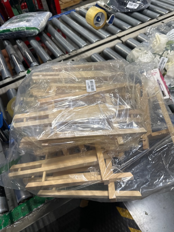 Photo 1 of 16 Pack 12 Inch Wood Easels for Painting Easel Stand for Sign Tabletop Small Wooden Easel for display Canvas Stand Paint Holder Portable Table Easel for Painting with 2 Pcs Paint Palettes
