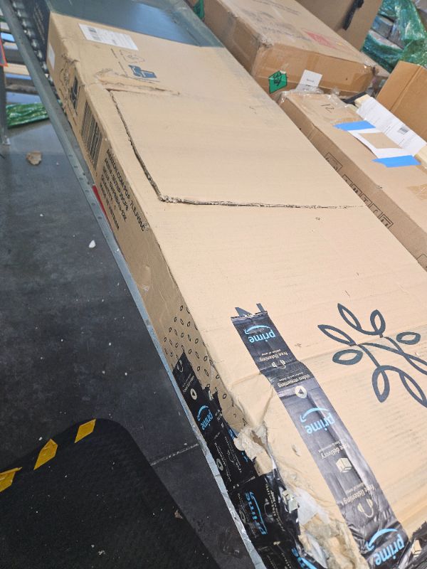 Photo 1 of **USED****MINOR DAMAGE**
Tonja Wood Platform Bed Frame with Headboard Brown - Zinus