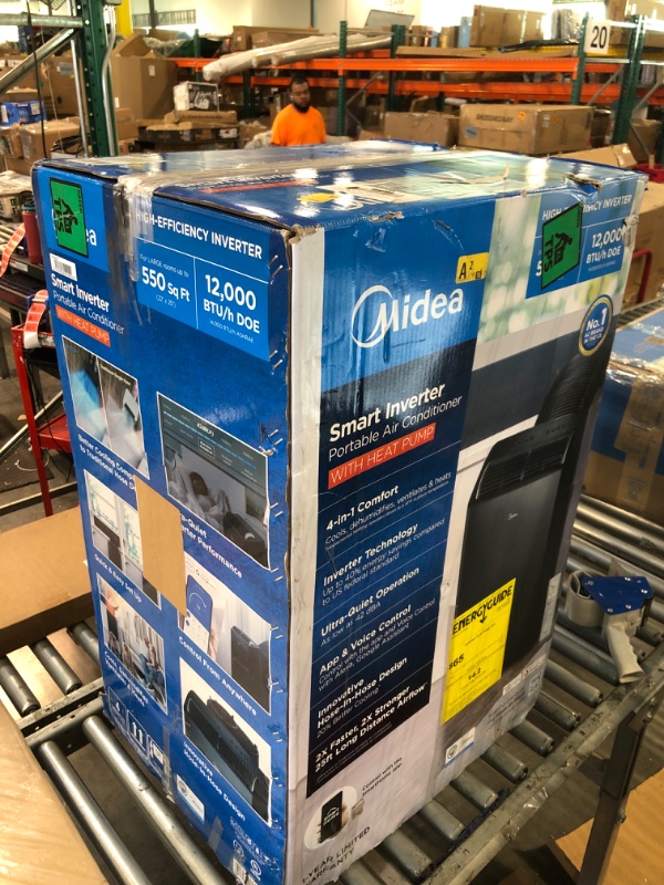 Photo 2 of ***USED/SCUFFS AND MARKS****Midea Duo 14,000 BTU (12,000 BTU SACC) High Efficiency Inverter Ultra Quiet Portable Air Conditioner,with Heat up to 550 Sq. Ft., Works with Alexa/Google...
