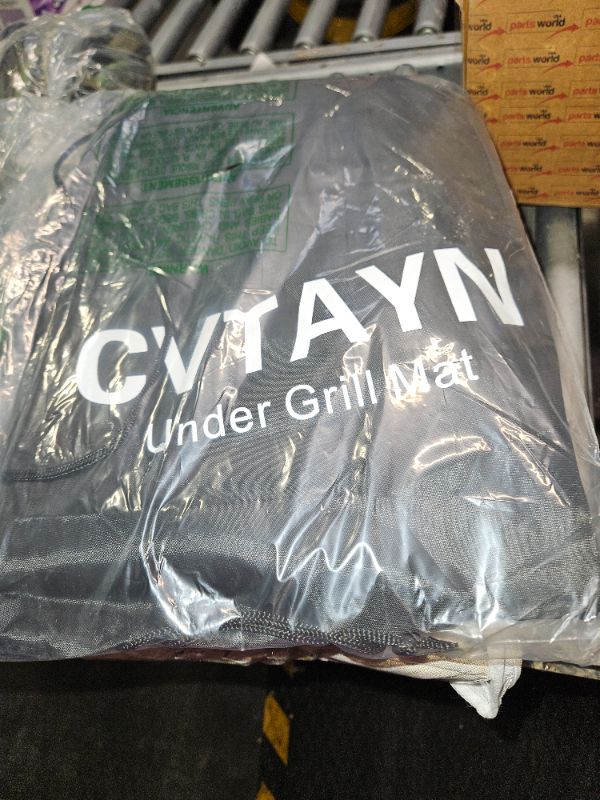 Photo 2 of **USED**
 Cvtayn Under Grill Mat 48 ×30 Inch for Outdoor Charcoal, Flat Top, Smokers, Gas Grills.Oil-Proof and Water-Proof BBQ Cvtayn Fireproof Mat Protects Deck Grass, Indoor Fireplace Mat