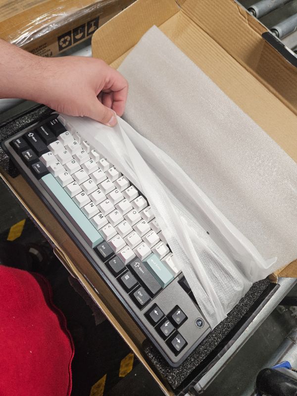 Photo 2 of **USED/UNTESTED**
MechLands Ajazz AK870 87 Keys Gasket-Mounted Wireless Gaming Keyboard with Hot Swap Screen & Knob, BT5.0/2.4GHz/USB-C Mechanical Keyboard, with 5-Layer Padding for Win/Mac (Black, Maillard Switch)