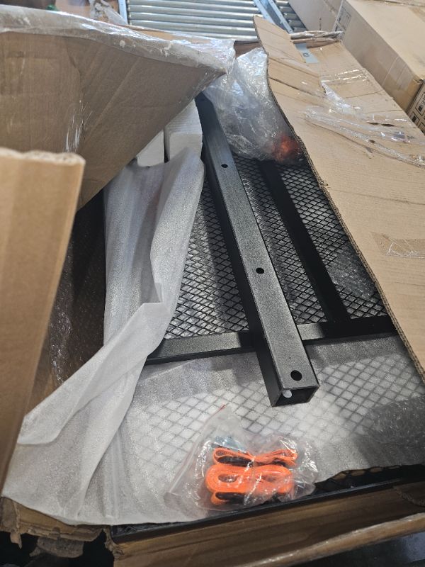 Photo 2 of **USED****MISSING PARTS**
VEVOR 60x24x6 in Hitch Mount Cargo Carrier, 500lb Capacity Folding Trailer Hitch Cargo Basket & Waterproof Cargo Bag, Luggage Carrier Rack Fits 2" Hitch Receiver with Cargo Net for SUV Truck Pickup
