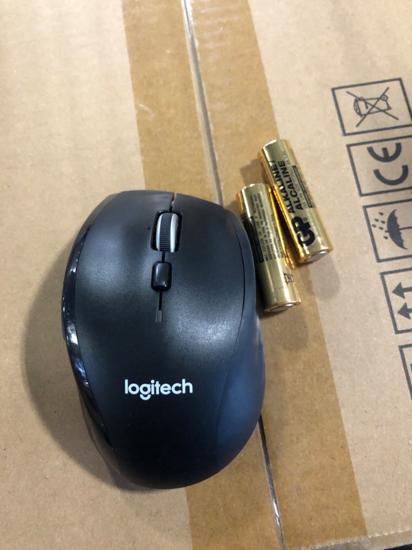 Photo 1 of Logitech M705 Marathon Wireless Mouse, 2.4 GHz USB Unifying Receiver, 1000 DPI, 5-Programmable Buttons, 3-Year Battery, Compatible with PC, Mac, Laptop, Chromebook - Black
