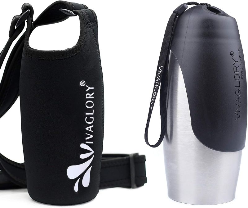 Photo 1 of ***No Bottle Carrier***
VIVAGLORY 25oz Stainless Steel Water Bottle & Neoprene Bottle Carrier Combo, Dog Drinking Bottles and Water Bottle Holder, Great for Hiking & Traveling with Pets