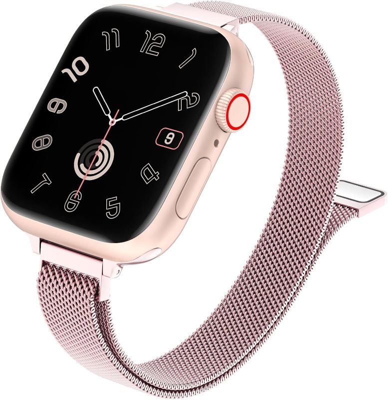 Photo 1 of ***STOCK PHOTO REFERENCE ONLY***
Slim Milanese Loop Compatible with Apple Watch Band for women 40mm 41mm 38mm 42mm 44mm 45mm 49mm 46mm, Stainless Steel Magnetic Mesh Strap work on iWatch Bands Series 10 9 8 7 6 5 4 3 2 1 Ultra SE