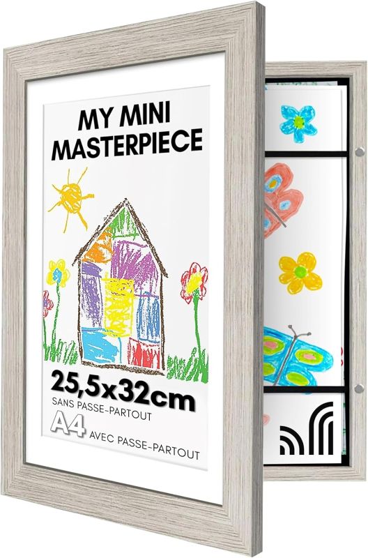 Photo 1 of 
Americanflat 10x12.5 Kids Art Frame - Front Loading Picture Frame - Use as 8.5x11 Frame with Mat or 10x12.5 Frame Without Mat - My Mini