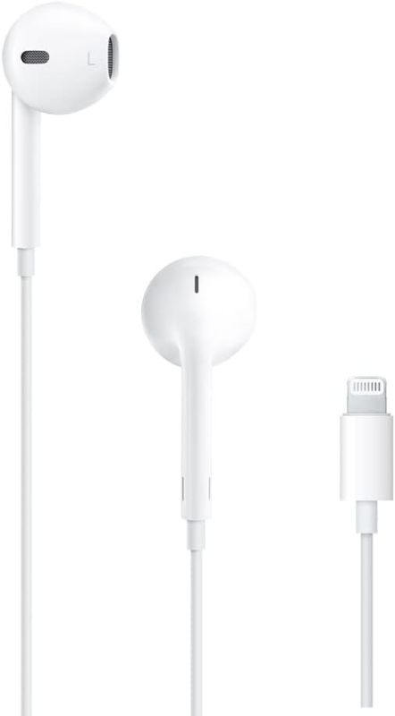 Photo 1 of 
Apple EarPods Headphones with Lightning Connector, Wired Ear Buds for iPhone with Built-in Remote to Control Music, Phone Calls, and Volume