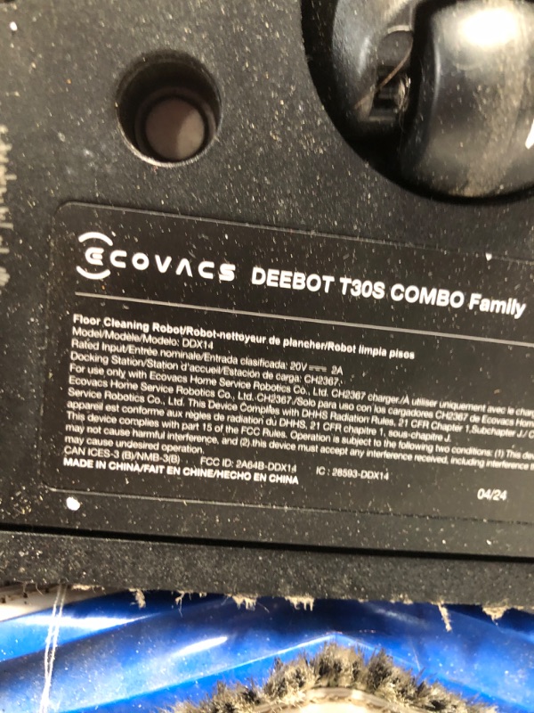 Photo 5 of ** PARTS ONLY NON REFUNDABLE**READ NOTES**
ECOVACS DEEBOT T30S AI Robot Vacuum and Mop, 11000Pa, TruEdge Adaptive Edge Mopping
