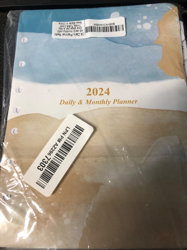 Photo 1 of 2025 Planner Refills - One Page Per Day Daily ? Monthly Planner, January 2024-December 2024, Prioritized, To-Do List, Notes, Appointment Schedule, 7-Hole Punched, Desk Size 4, 5.8" x 8.3"
