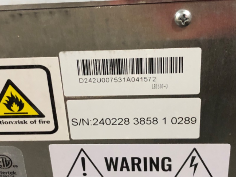 Photo 6 of ***NONREFUNDABLE - THIS SALE FINAL -  PARTS ONLY - SEE COMMENTS***
VEVOR Commercial Ice Maker, 160lbs/24H, Ice Maker Machine, 80 Ice Cubes in 12-15 Minutes, Freestanding Cabinet Ice Maker with 66lbs Storage Capacity LED Digital Display, for Bar Home Offic