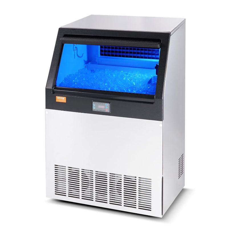 Photo 1 of ***NONREFUNDABLE - THIS SALE FINAL -  PARTS ONLY - SEE COMMENTS***
VEVOR Commercial Ice Maker, 160lbs/24H, Ice Maker Machine, 80 Ice Cubes in 12-15 Minutes, Freestanding Cabinet Ice Maker with 66lbs Storage Capacity LED Digital Display, for Bar Home Offic