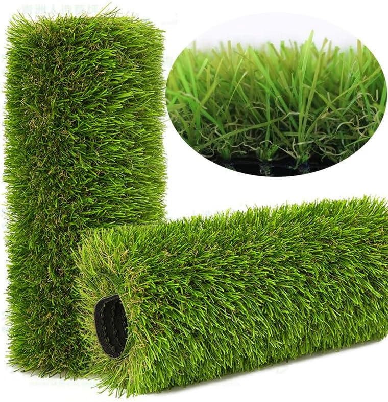 Photo 1 of (SEE NOTES) Artificial Grass Rug Outdoor Indoor 4FTX10FT Fake Grass Carpet Green Synthetic Grass Turf 1.38 Inch Realistic Faux Grass Rug with Drain Holes for Garden Lawn Landscape Balcony Home Decor
