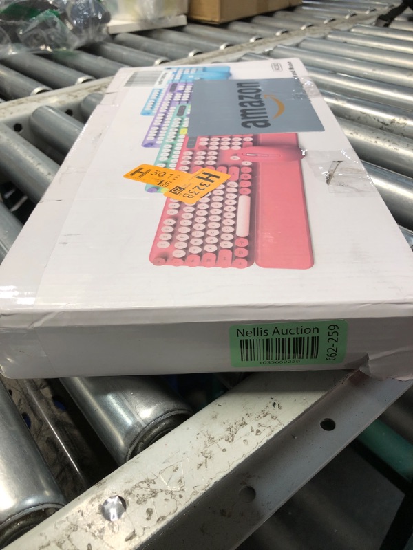 Photo 1 of Wireless Keyboard and Mouse Combo, Colorful Keyboard with Round Keycaps, Full-Size Retro Typewriter Keyboard with Detachable Wrist Rest, 2.4GHz Cordless Connection for Mac/Windows/PC (Robin Egg Blue)