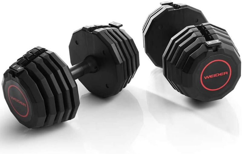 Photo 1 of (READ FULL POST) Weider 100lb Select-a-Weight Adjustable Dumbbell Set
