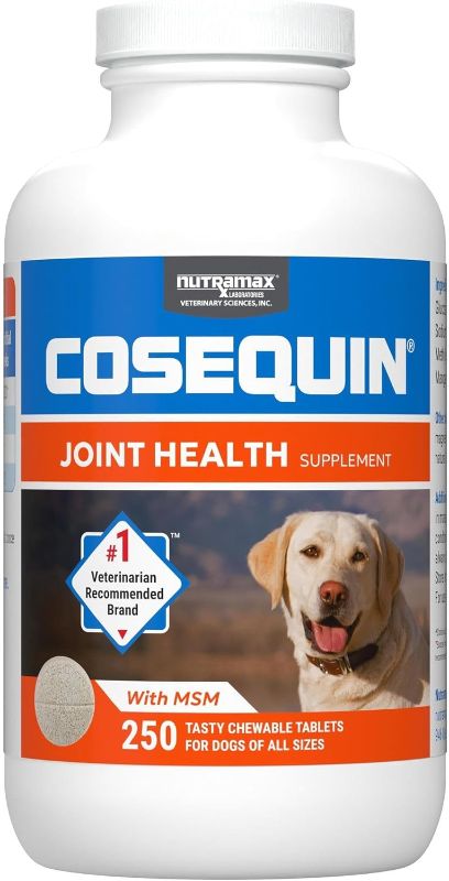 Photo 1 of ***STOCK PHOTO REFERENCE ONLY*** Nutramax Laboratories Cosequin Maximum Strength Joint Health Supplement for Dogs - With Glucosamine, Chondroitin, and MSM, 250 Chewable Tablets
