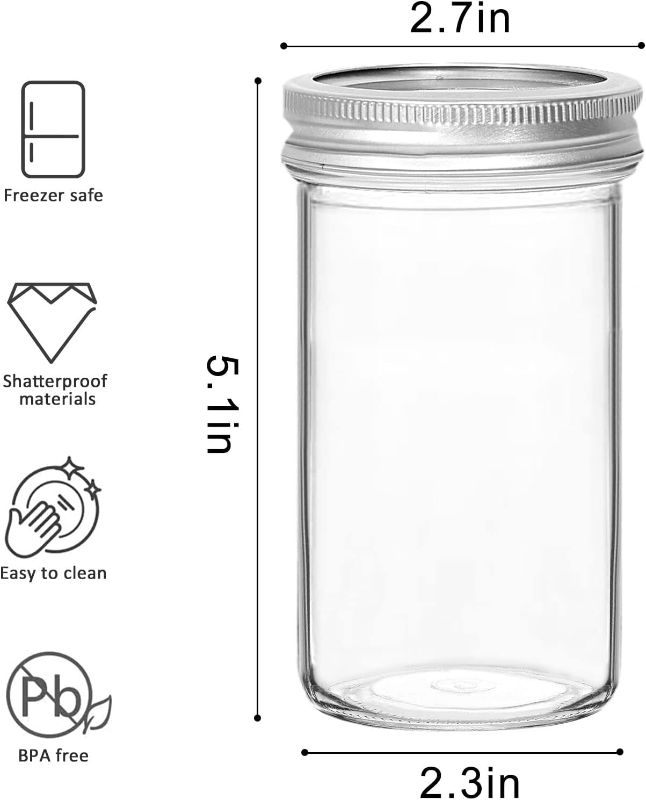 Photo 3 of (READ FULL POST) VERONES Mason Jars 12 OZ, 15 pcs Canning Jars Jelly Jars With Regular Lids, Ideal for Jam, Honey, Wedding Favors, Shower Favors