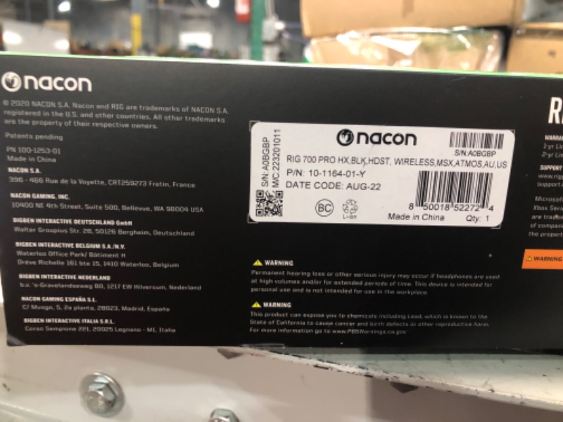 Photo 2 of (SEE NOTES BEFORE BIDING) RIG 700 PRO HX Ultralightweight Wireless Gaming Headset Officially Licensed for Xbox Series X|S, Xbox One, Windows 10/11 PCs with 3D Spatial Audio