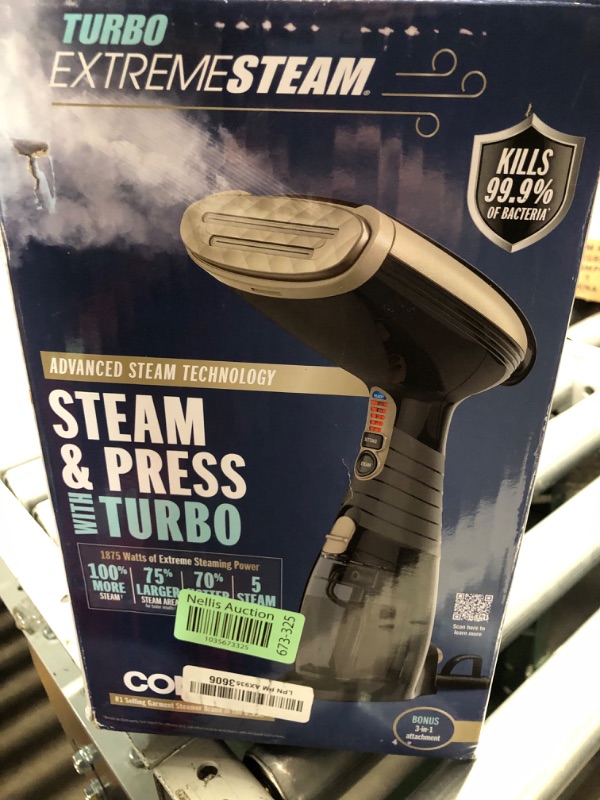 Photo 1 of Conair Handheld Garment Steamer for Clothes, Turbo ExtremeSteam 1875W, Portable Handheld Design, Strong Penetrating Steam - Amazon Exclusive in Black (GS59B)