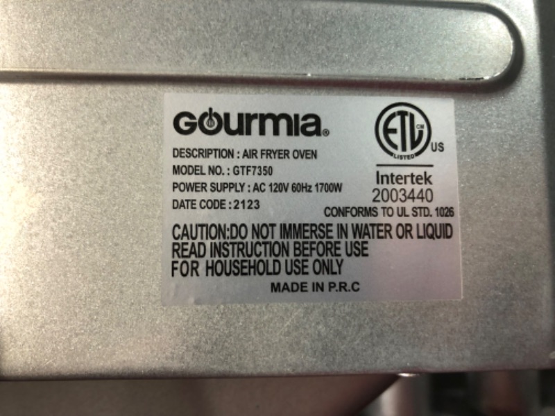 Photo 4 of ***USED - DAMAGED - DENTED - LIKELY MISSING PARTS - UNABLE TO TEST***
Gourmia GTF7350 6-in-1 Multi-function