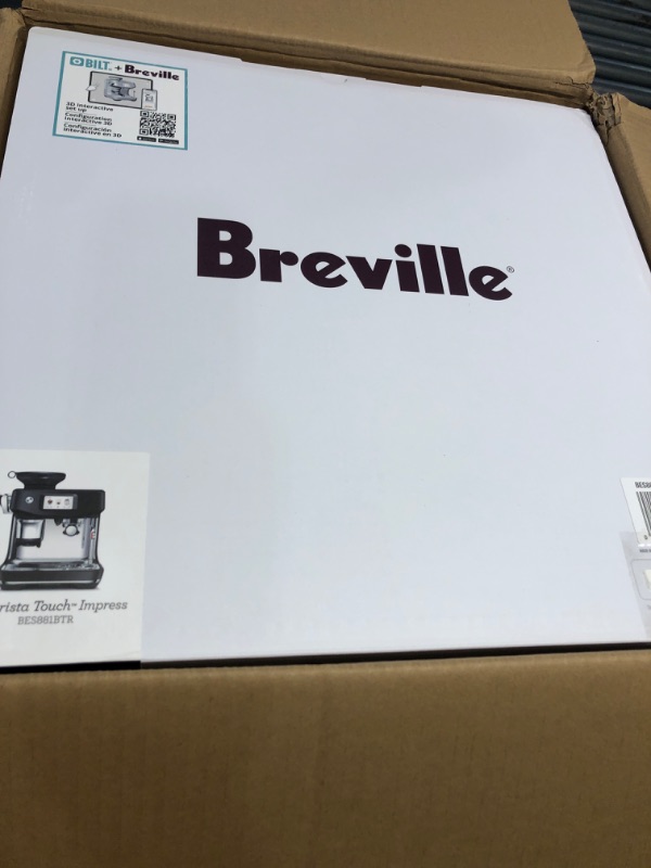 Photo 3 of *** SEE NOTES ***  Breville the Barista Touch Impress Espresso Machine with Grinder & Auto Milk Frother, Espresso Maker with Assisted Tamping & Touchscreen, Cappuccino & Latte Machine for Home, BES881BTR, Black Truffle