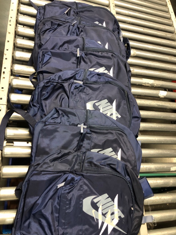 Photo 2 of *** NON-REFUNDABLE ***  PACK OF SIX (6) DAMAGED - Nike Futura x 3 Brand Daypack – Navy/White - One Size (21 L)