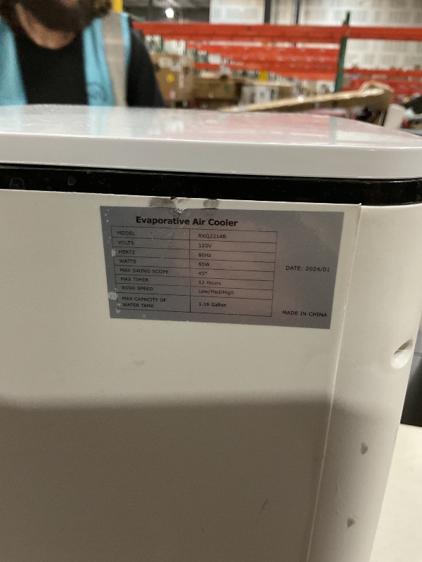 Photo 3 of **FOR PARTS ONLY**(NON REFUNDABLE)
Windowless Portable Air Conditioner, 3-IN-1 Portable AC Unit with Remote, 12H Timer & 1.16 Gal Tank, 3 Modes 3 Speeds, Ductless Swamp Cooler with Oscillation, Evaporative Air Cooler for Home Office